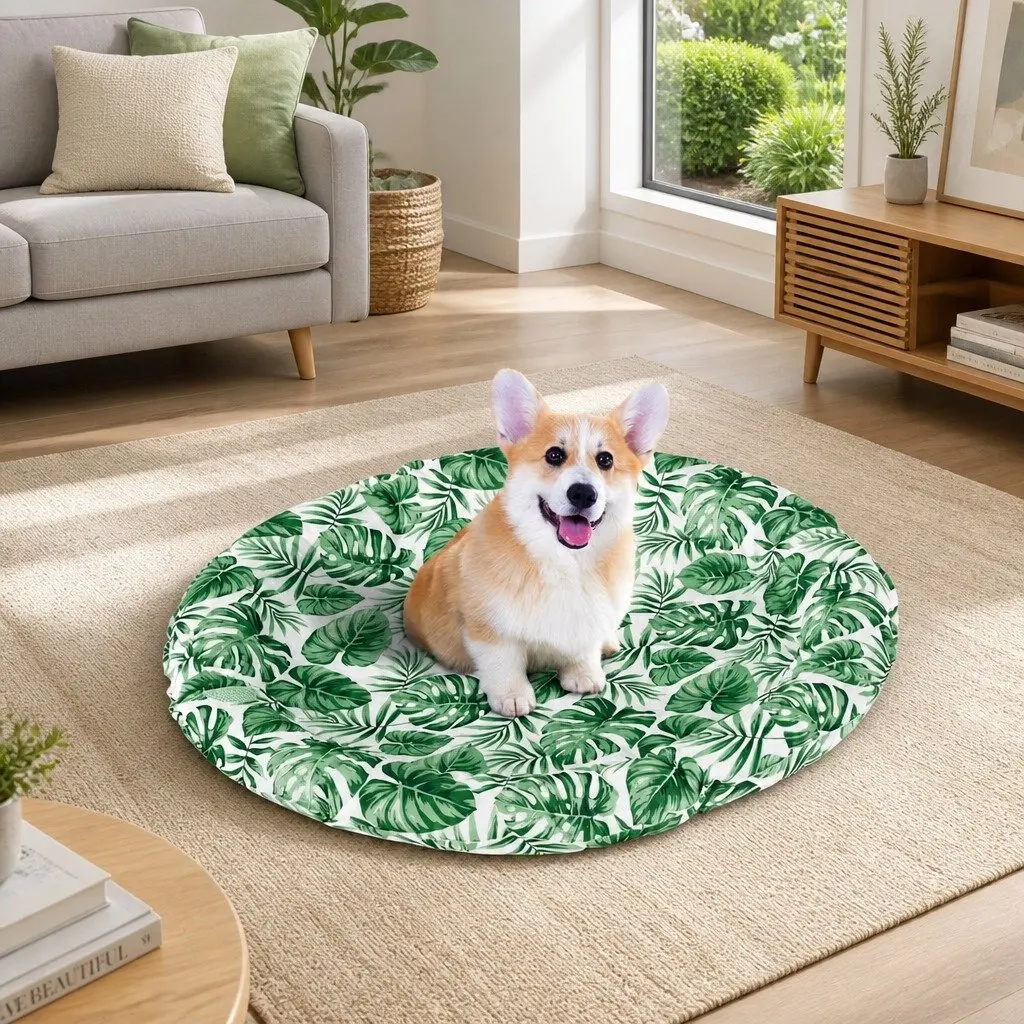 Pet Cooling Mat Gel Self-Cool Dog Cat Round Bed Cushion Summer Non-Toxic PVC
