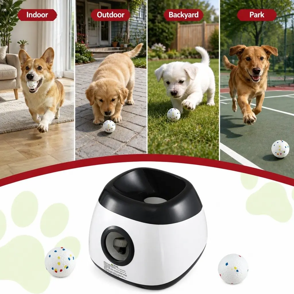 Interactive Automatic Dog Ball Launcher with 6 Balls