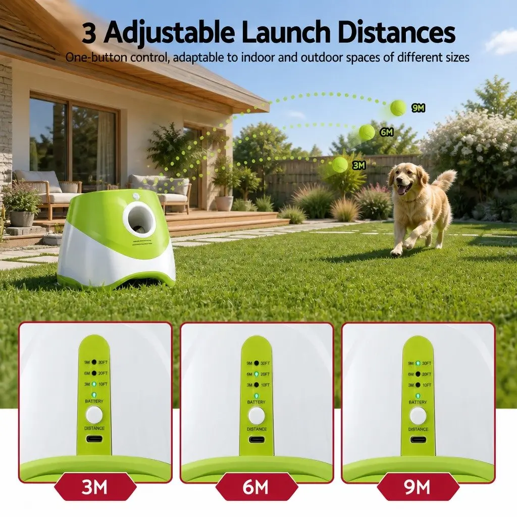Automatic Dog Ball Launcher with 6 Balls