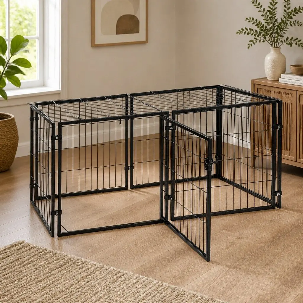 Metal Dog Crate 129cm Black for Large Breeds