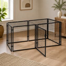 Sturdy Metal Dog Crate 129cm Black for Large Breeds