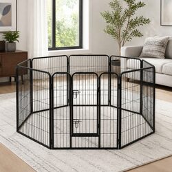 Durable 8 Panel Dog Playpen 40 Inch Foldable Fence