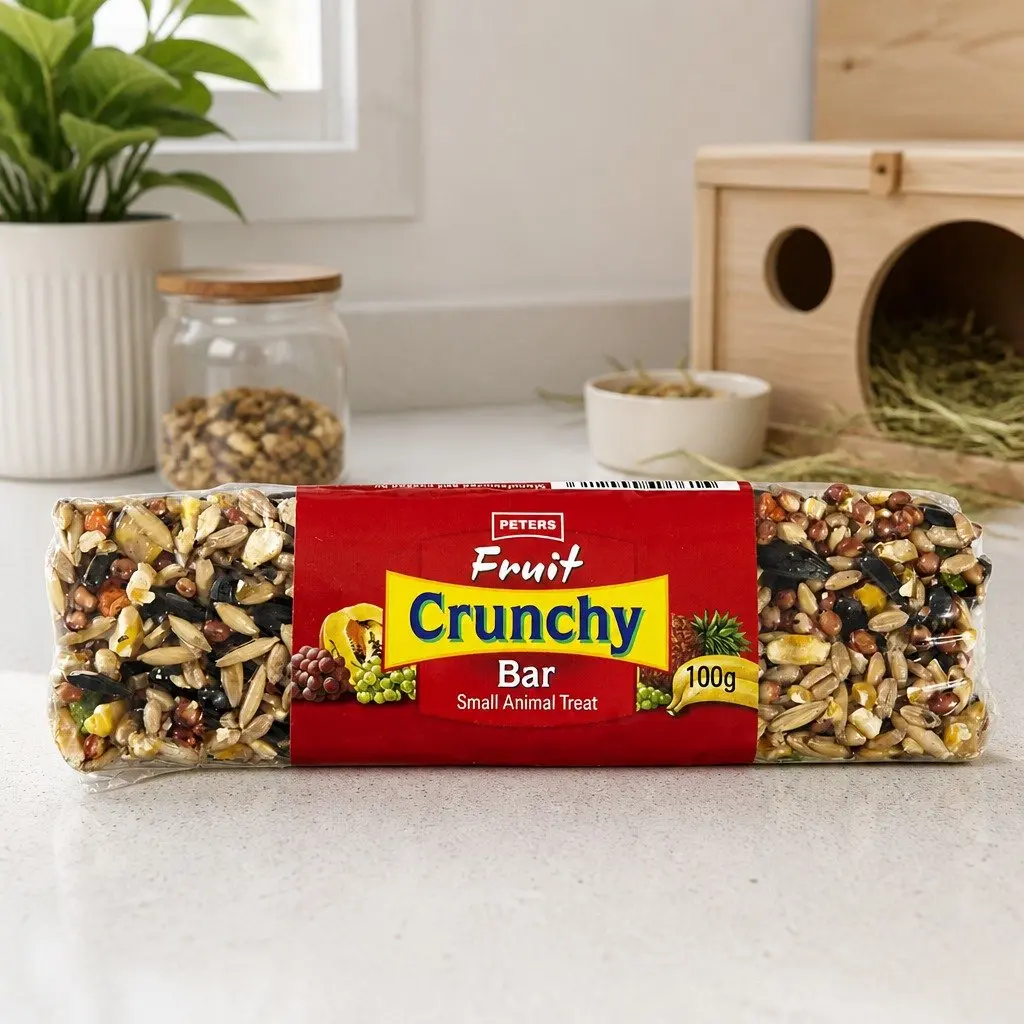 Small Animal Treat Bar Wooden Core 100g Fruit Crunchy Multi Colour