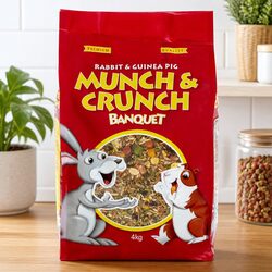 Rabbit Guinea Pig Food 4kg Grain Seed Mix Munch Crunch Daily Feeding Small Pets