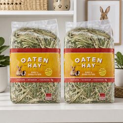 Oaten Hay 1kg x2 Pack Small Animal Feed Natural Dried Grass Hay Loose Cut