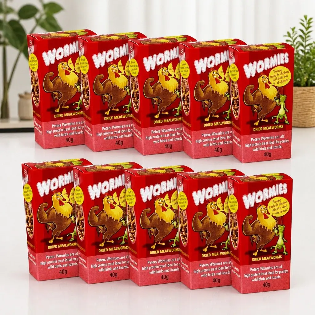Dried Mealworm Treat Protein Supplement 40g Poultry Wild Birds Reptiles Fish