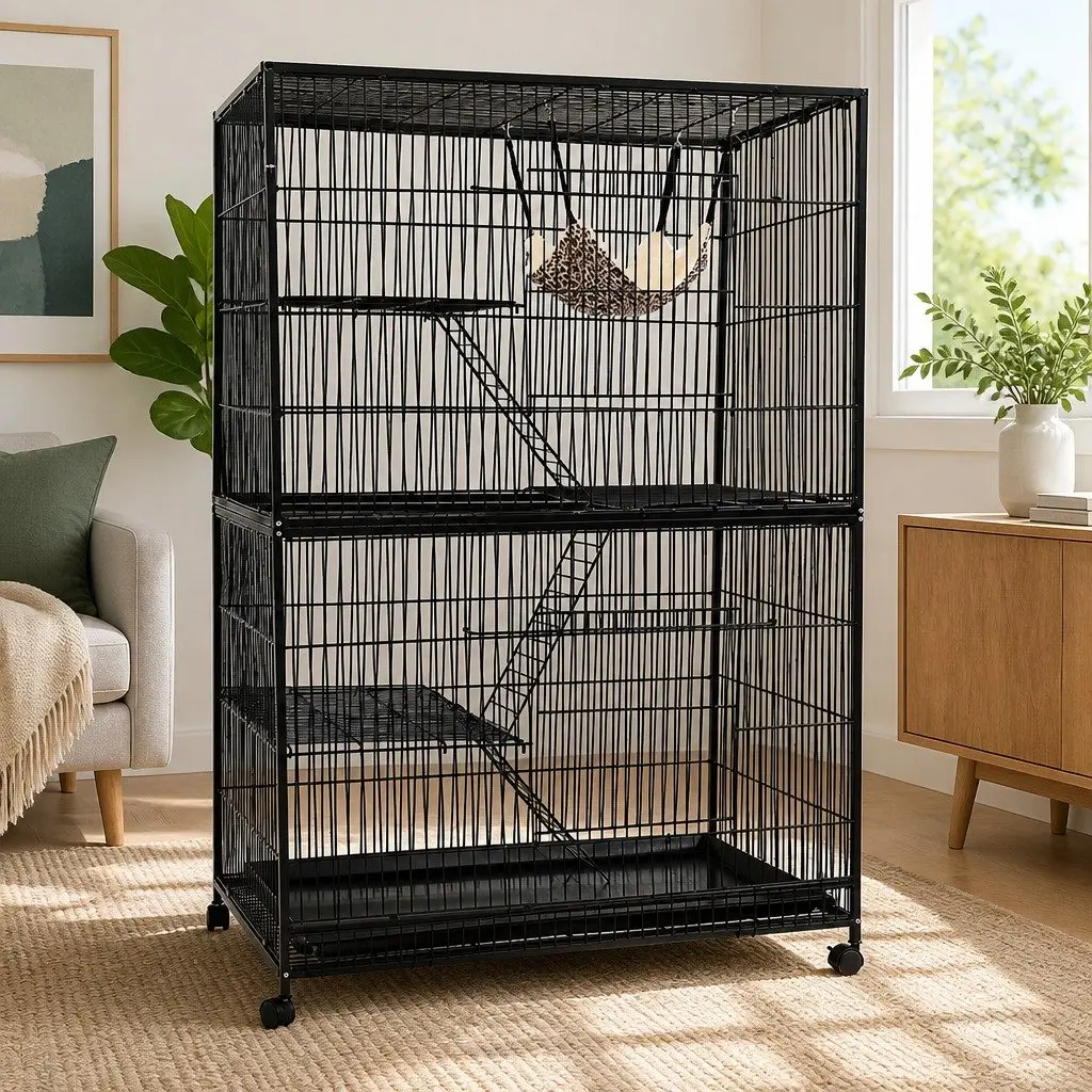 Multi-Level Rabbit Cage Hutch for Small Animals 142cm