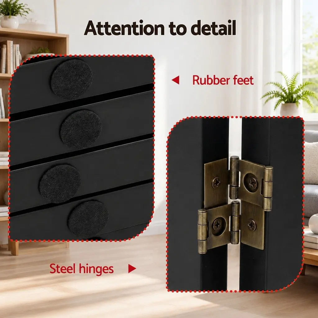 Dog Playpen MDF 4 Panels Black