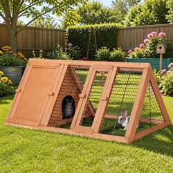 Durable Wooden Rabbit Hutch Chicken Coop 119cm