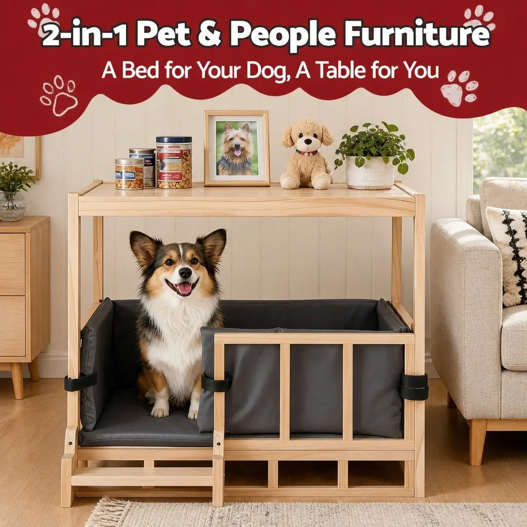 Dog Kennel Crate with Tabletop Space