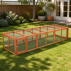 Large Outdoor Wooden Rabbit Hutch and Chicken Coop 240cm