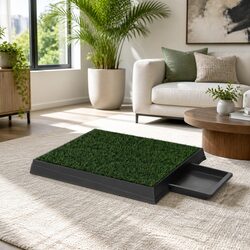 Large Portable Dog Toilet Training Tray with Grass Mat