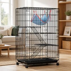 3-Level Small Animal Cage 100cm with Play Areas