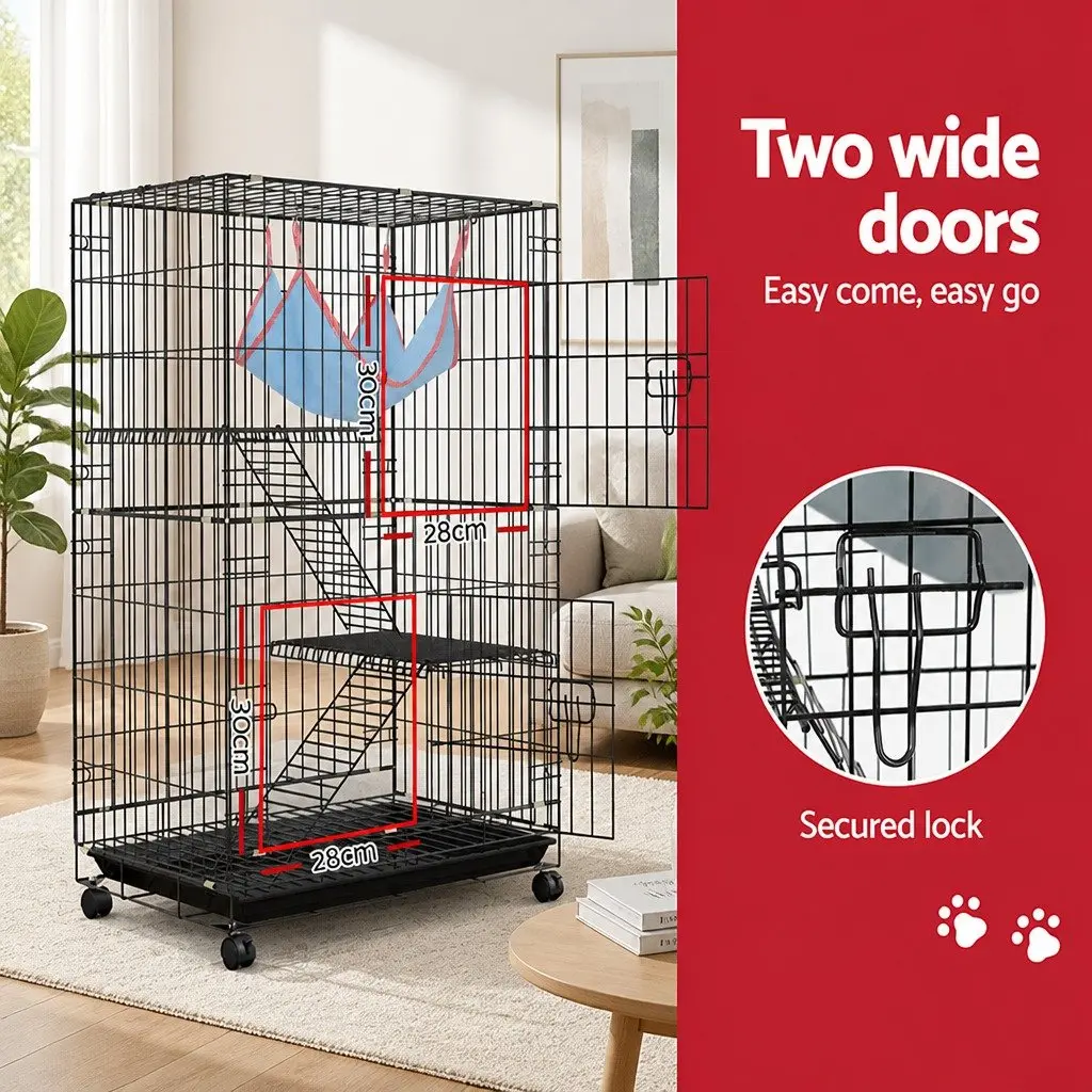 Small Animal Cage Powder-coated Wrought Iron 100cm Black