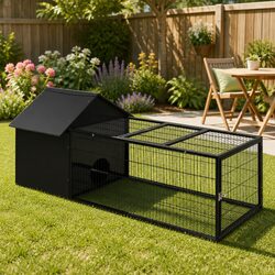 Rabbit Cage Hutch 162cm Enclosure Metal Run Guinea Pig Chinchilla Small Pet Home