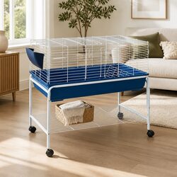 Durable Rabbit Cage Hutch 106cm with Stand and Wheels