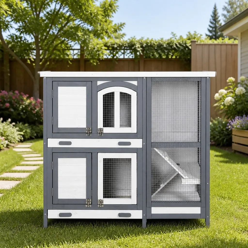 Large Wooden Rabbit Hutch and Chicken Coop 98cm