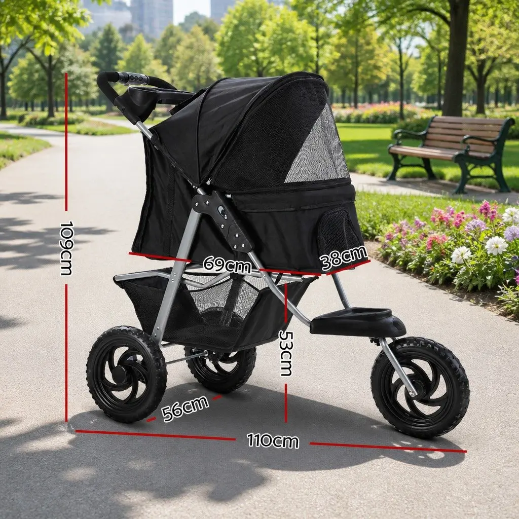 Pet Stroller with Elevated Viewing Area