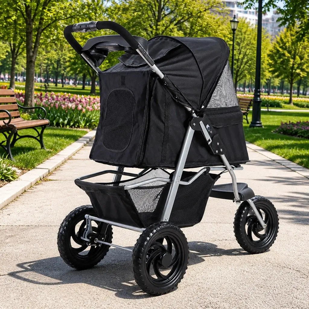 Pet Stroller with Elevated Viewing Area