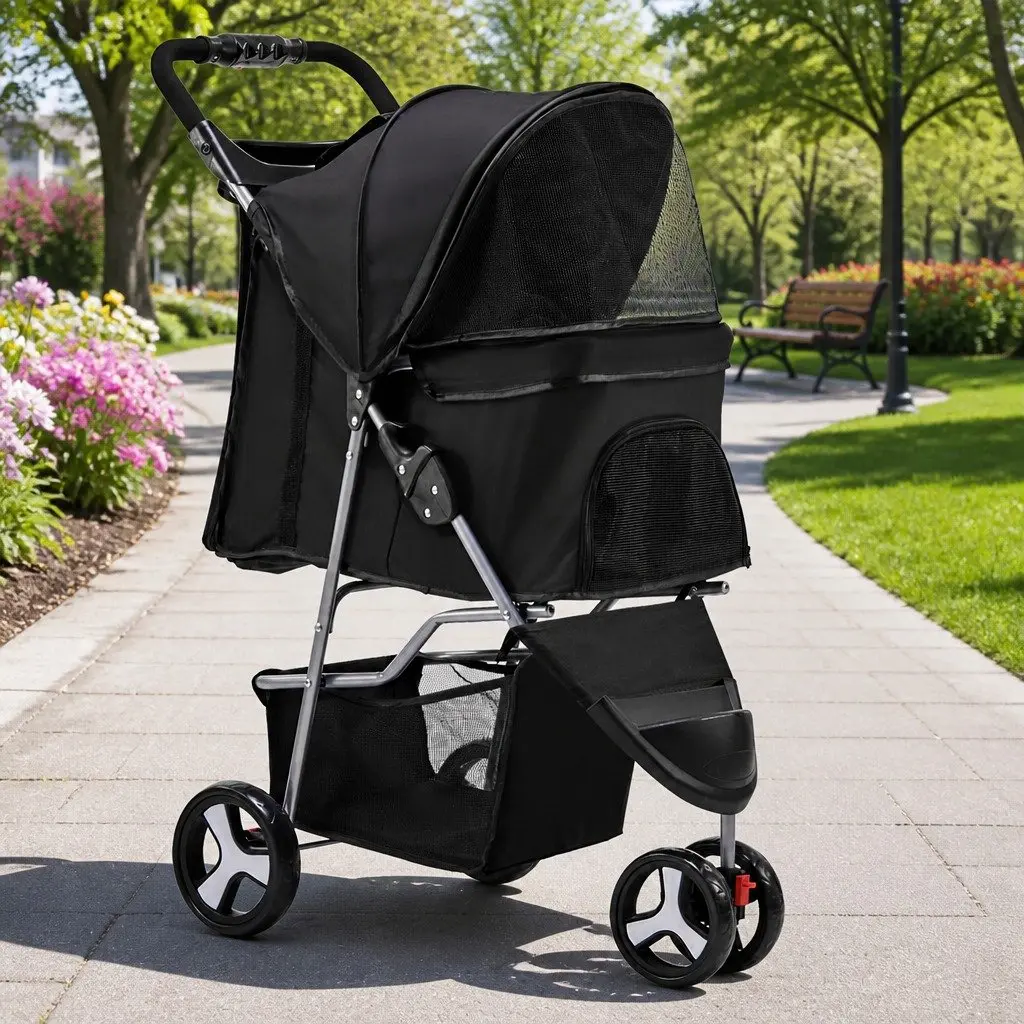 3-Wheel Pet Stroller for Small Animals