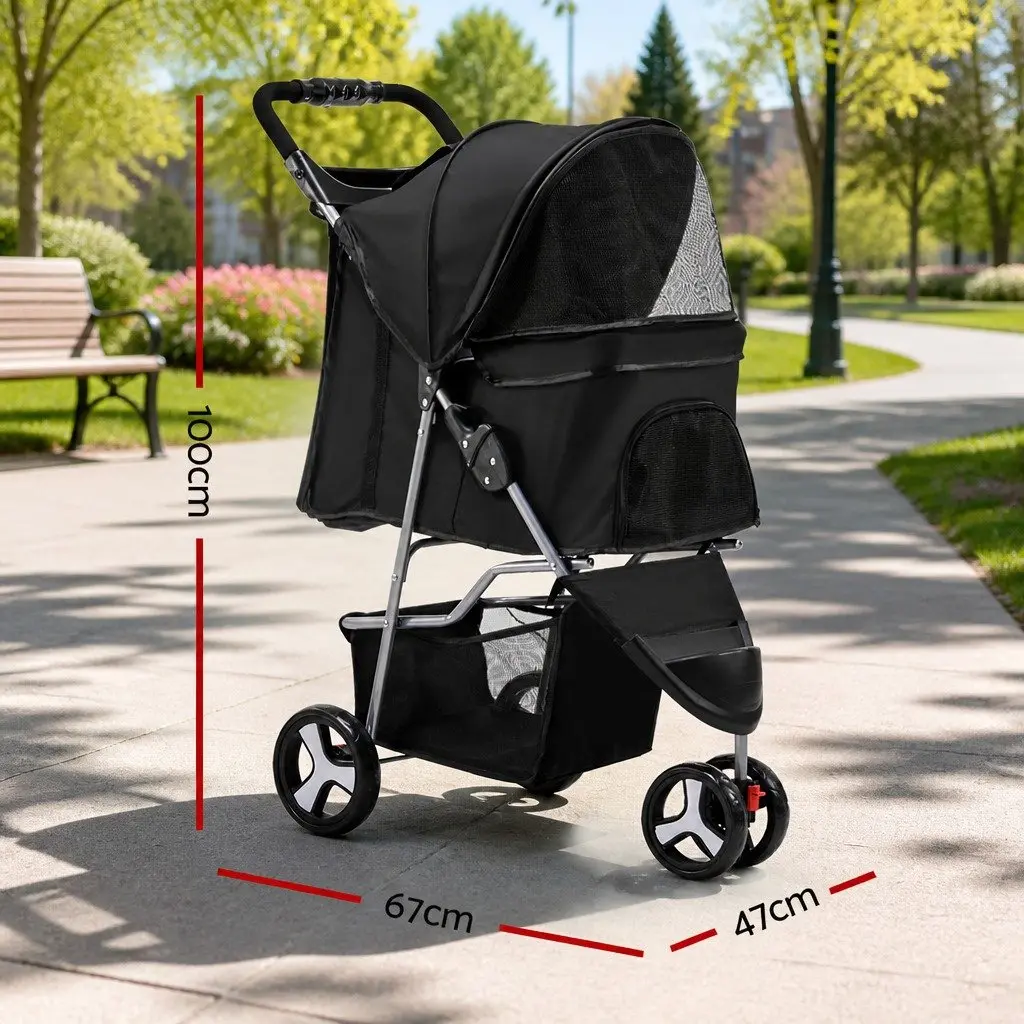 3-Wheel Pet Stroller for Small Animals