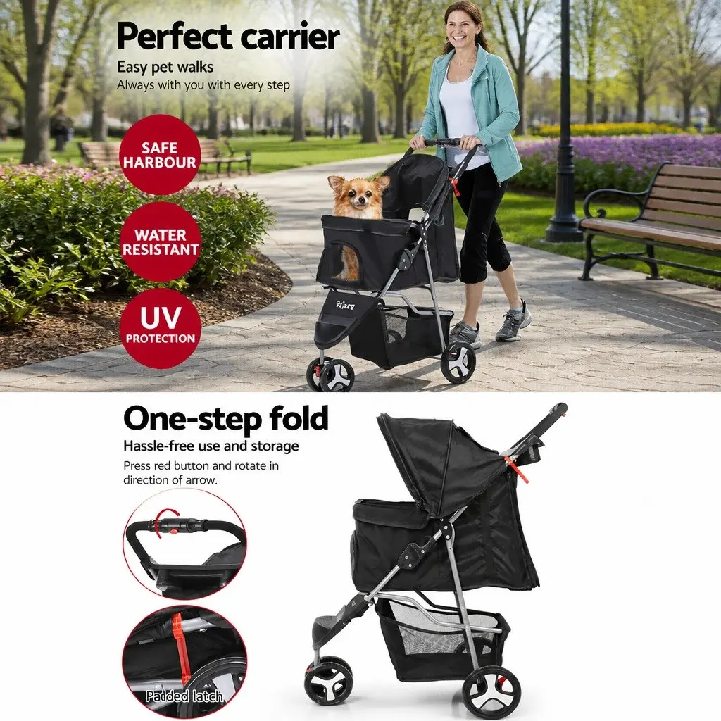 3-Wheel Pet Stroller for Small Animals