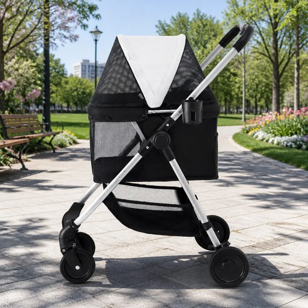 Pet Stroller with 360-Degree Maneuverability