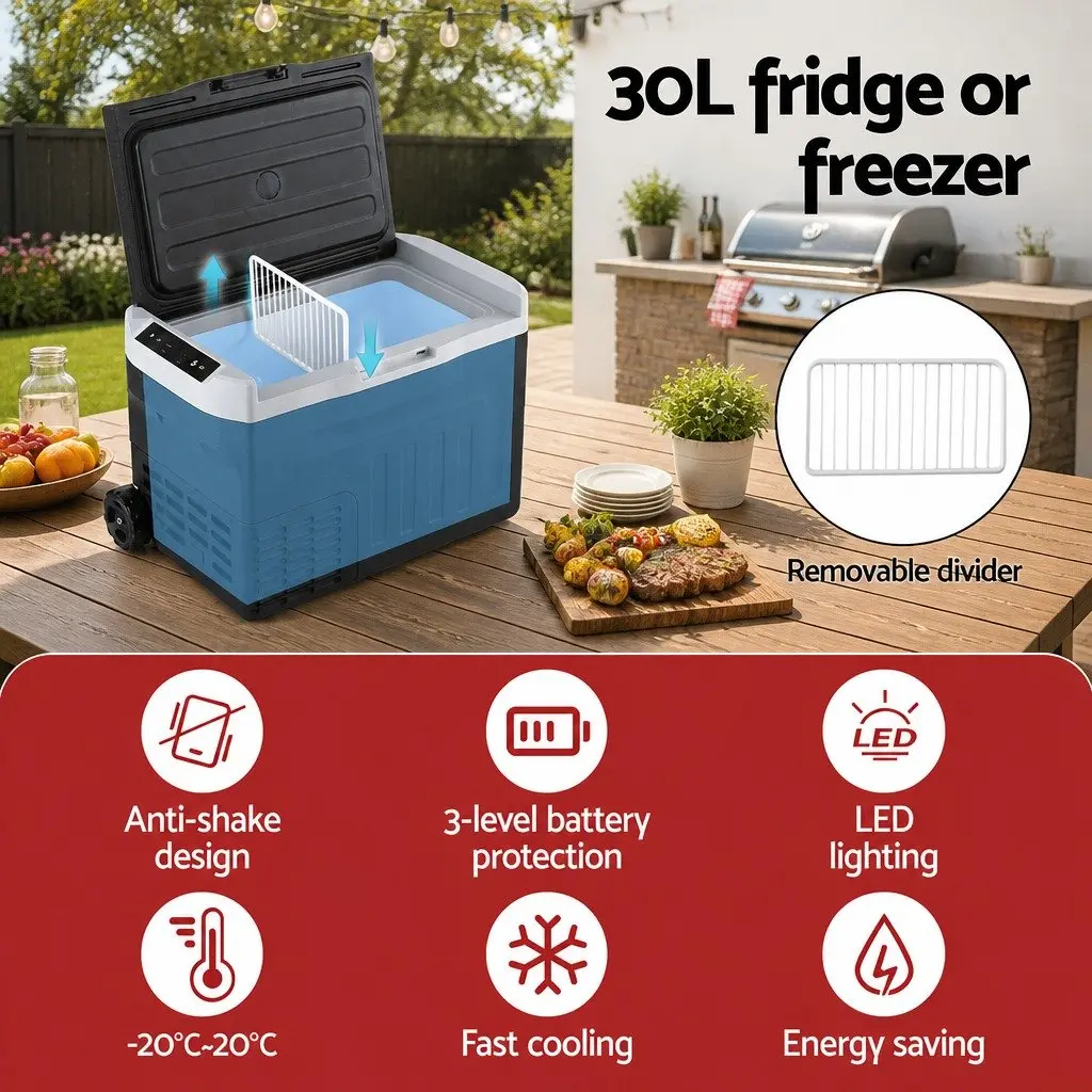 30L Portable Fridge Freezer for Outdoor Use