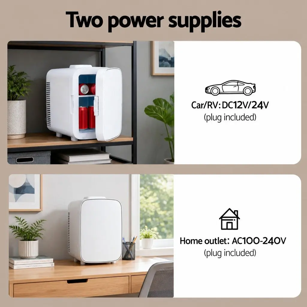 Electric Cooler and Warmer Mini Fridge White