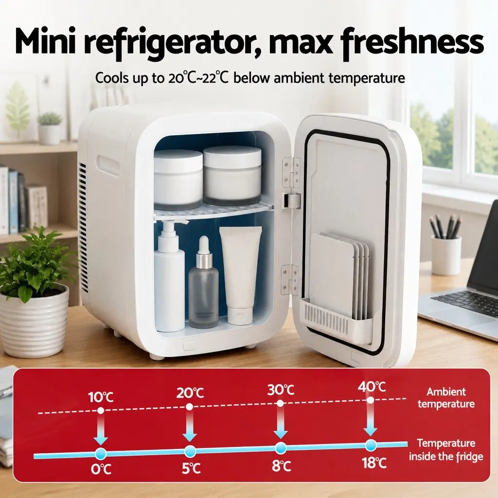 Portable Mini Fridge Compact Electric Cooler Warmer Dual Function 12V 220V White