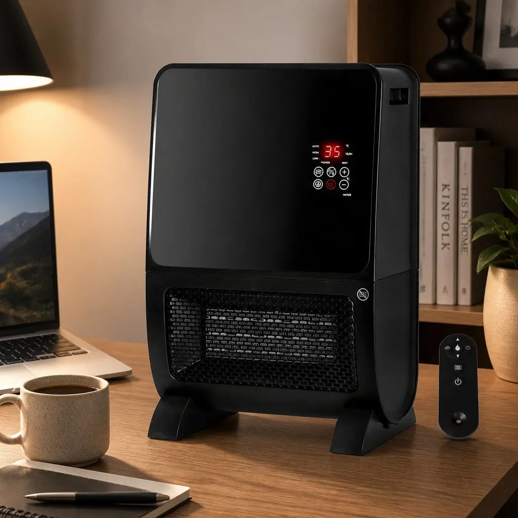Portable Ceramic Space Heater Humidifier 2000W Black