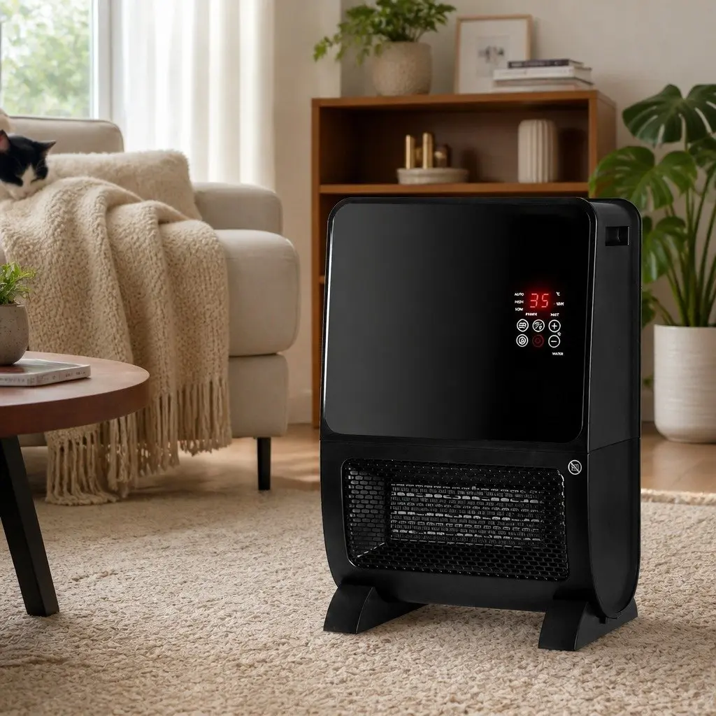 Portable Ceramic Space Heater Humidifier 2000W Black