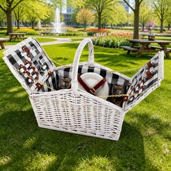 Premium 2 Person Picnic Basket with Accessories and Blanket