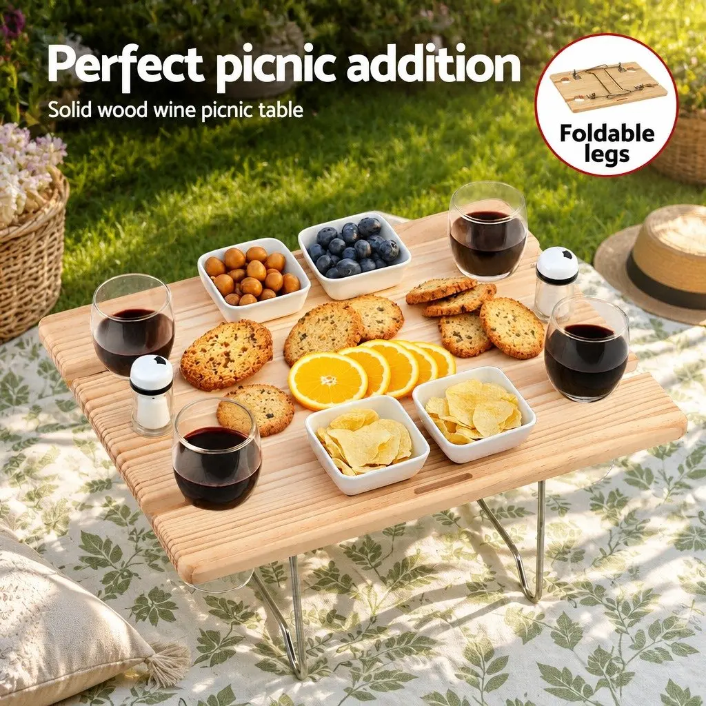 Willow Picnic Basket Set for 4 with Wine Table & Cooler
