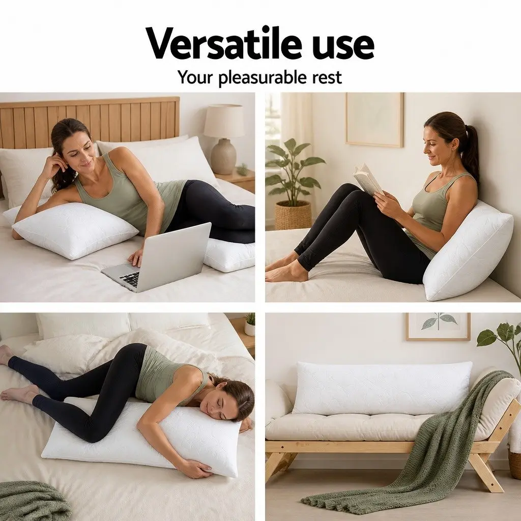 Memory Foam Body Support Pillow with Bamboo Cover