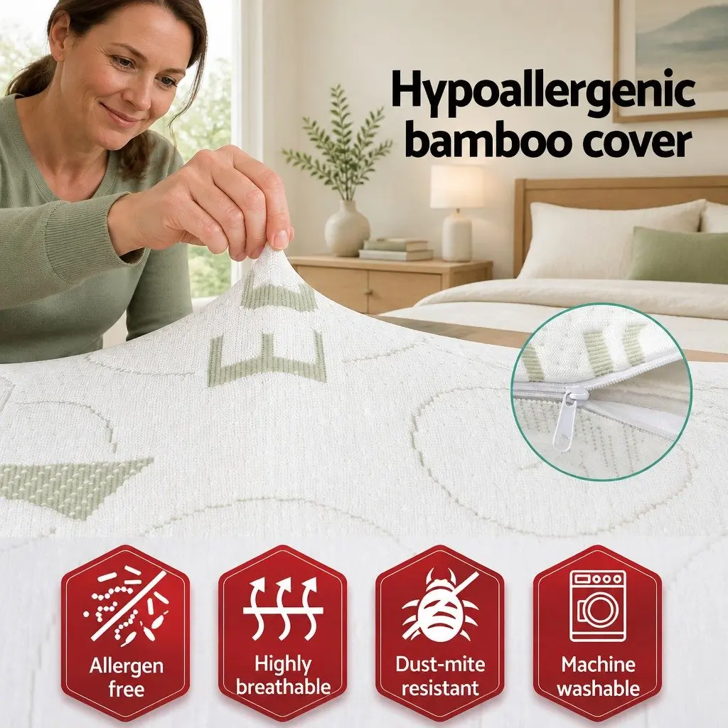 Memory Foam Body Support Pillow with Bamboo Cover
