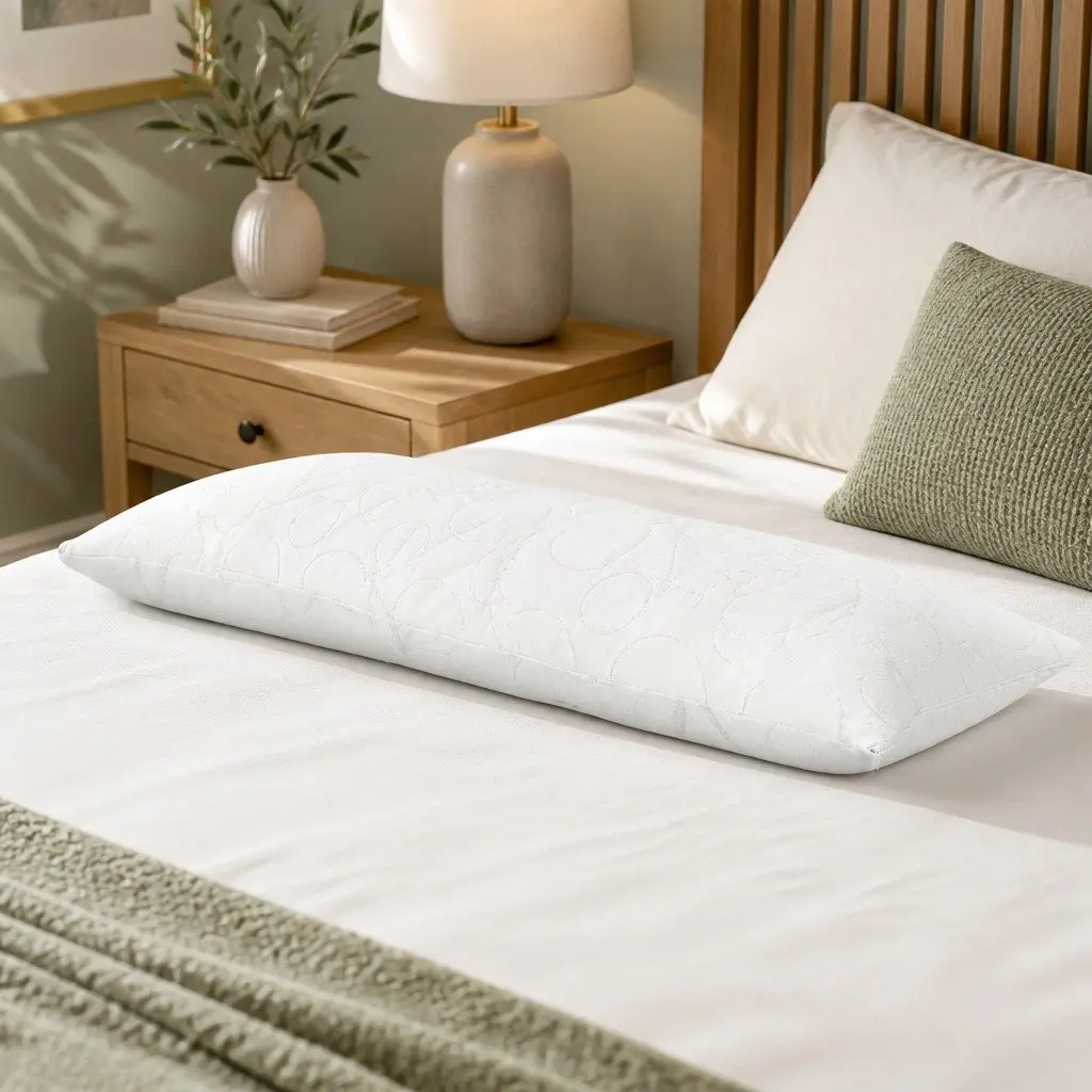 Memory Foam Body Support Pillow with Bamboo Cover