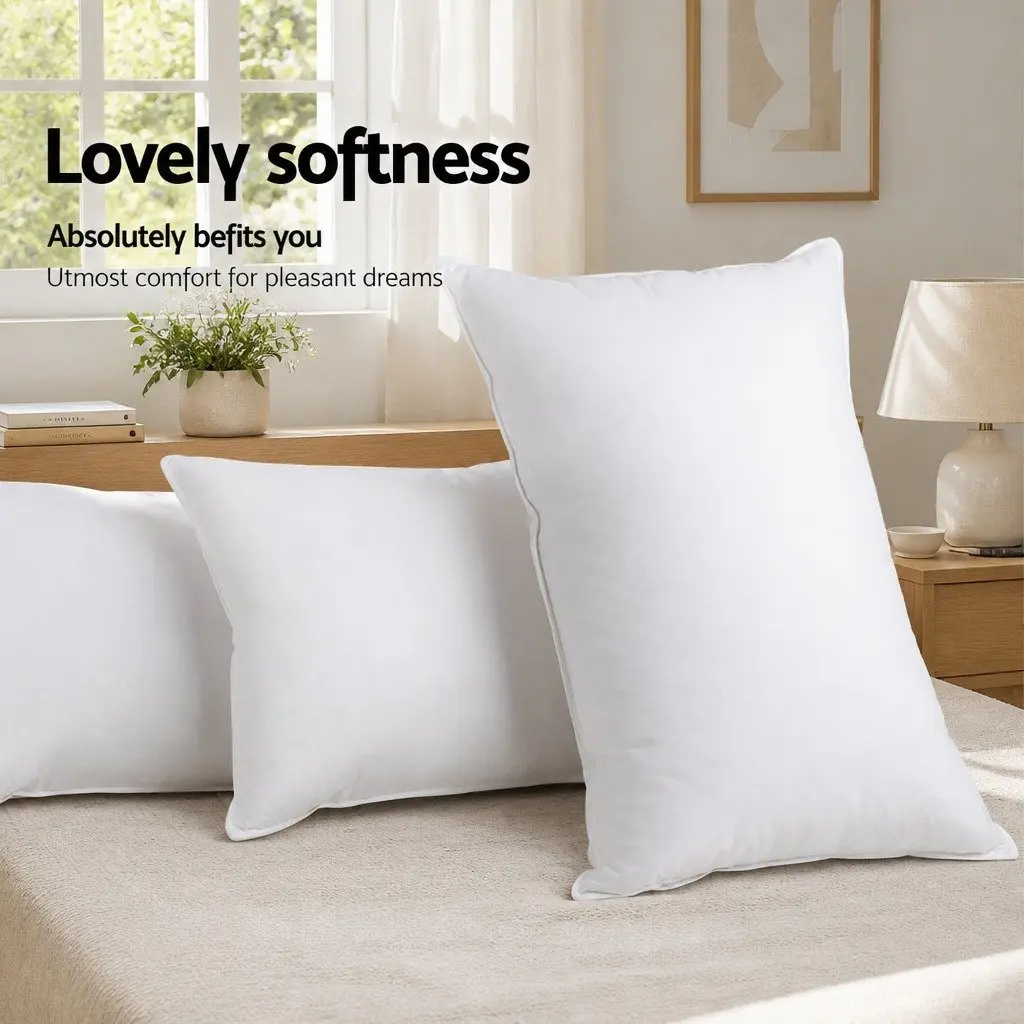 Duck Feather Down Pillow Twin Pack White