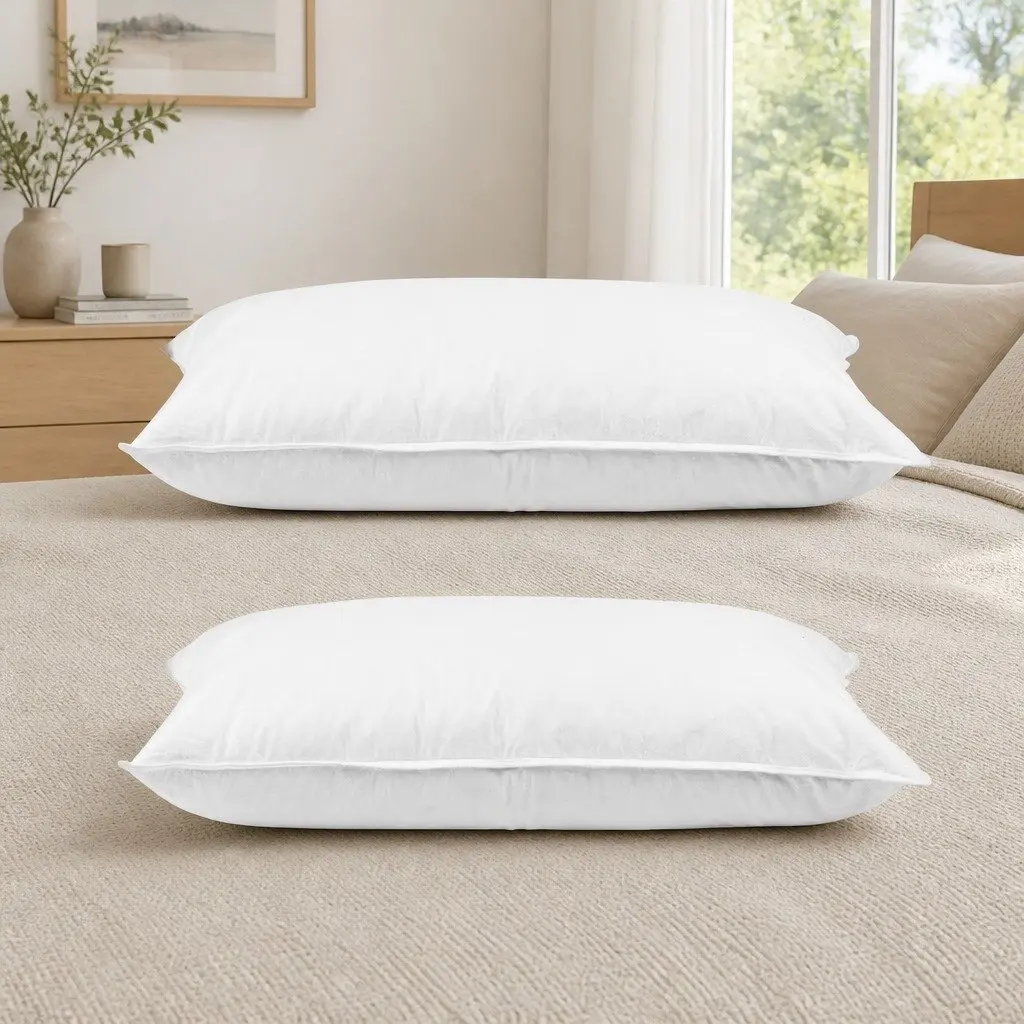 Duck Feather Down Pillow Twin Pack White