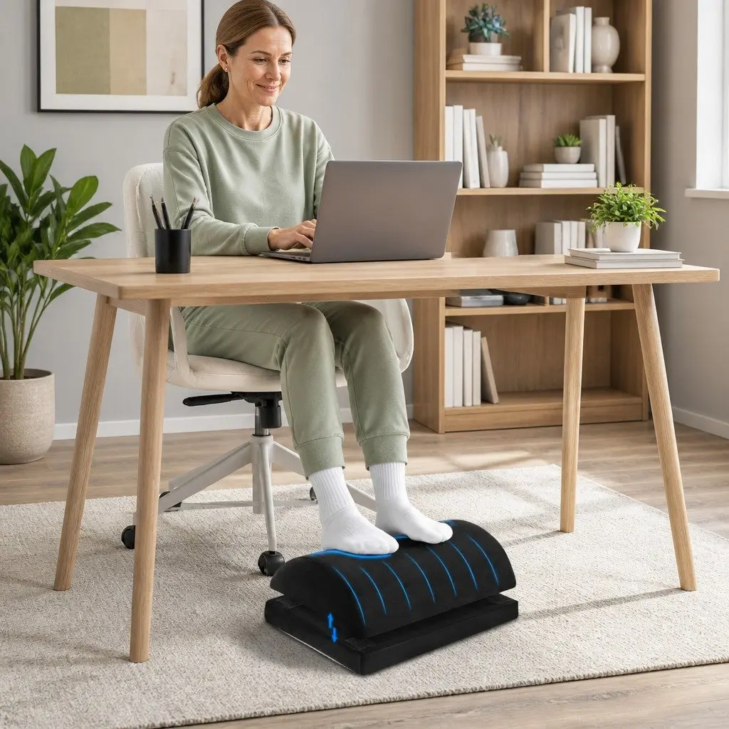 Ergonomic Adjustable Memory Foam Footrest Cushion