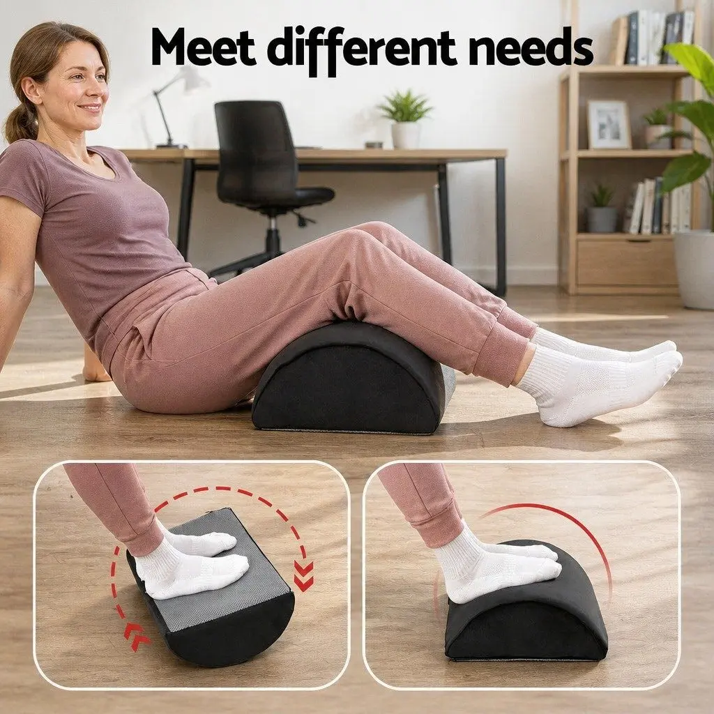 Memory Foam Footrest Cushion Pillow Black 43cm x 26cm x 12cm