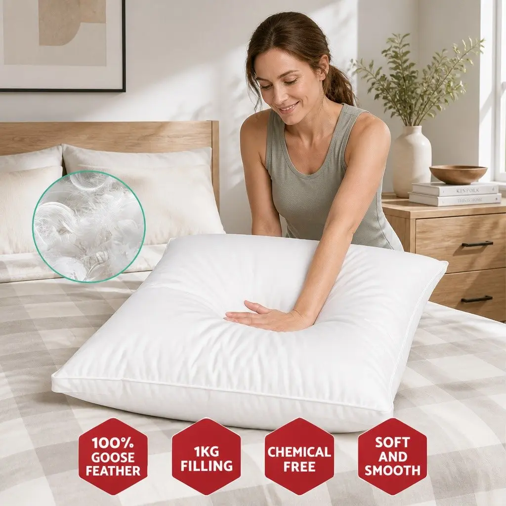 Goose Feather Down Pillow Twin Pack