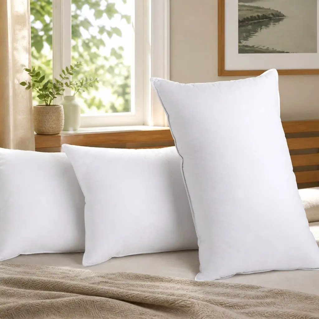Goose Feather Down Pillow Twin Pack White 1kg