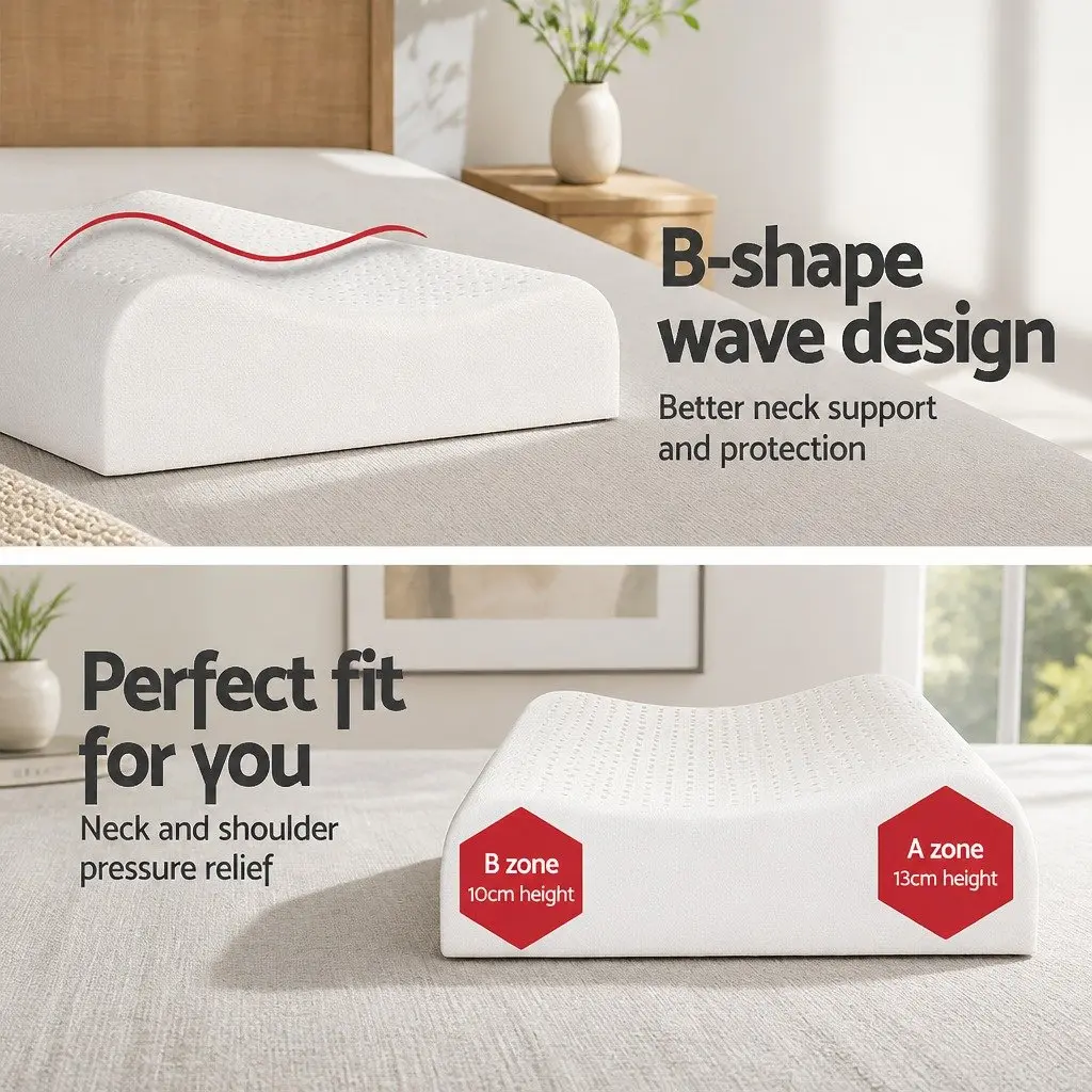 Contour Latex Pillow Twin Pack with 2-Zone Support
