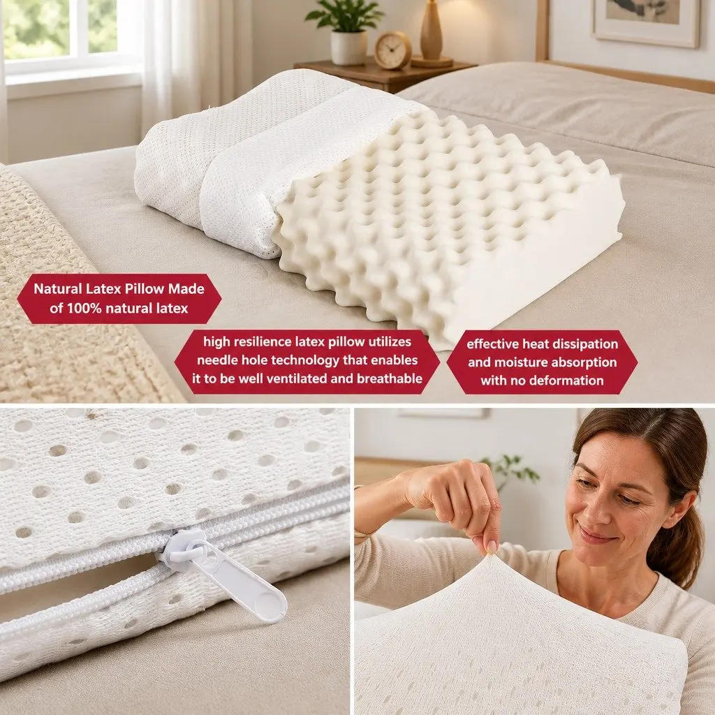 Natural Latex Pillow Twin Pack for Optimal Support