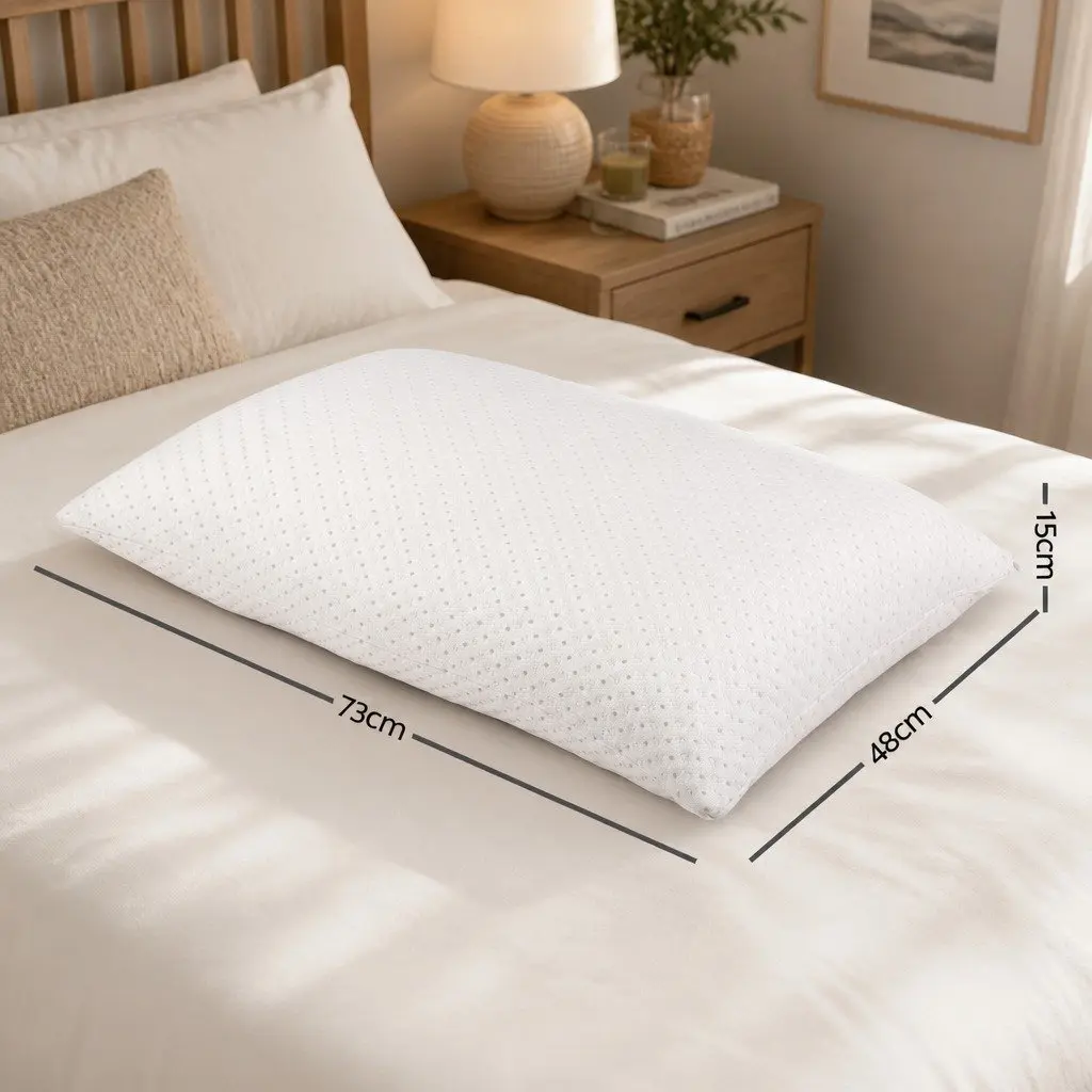 Memory Foam Pillow Shredded Gel-Infused Bamboo Cover 73cm x 48cm White Twin Pack