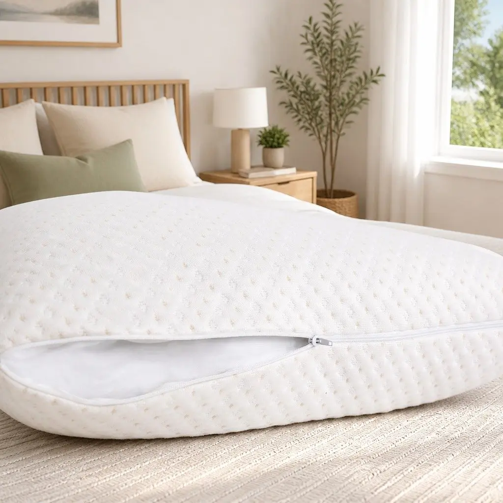 Memory Foam Pillow Shredded Gel-Infused Bamboo Cover 73cm x 48cm White Twin Pack