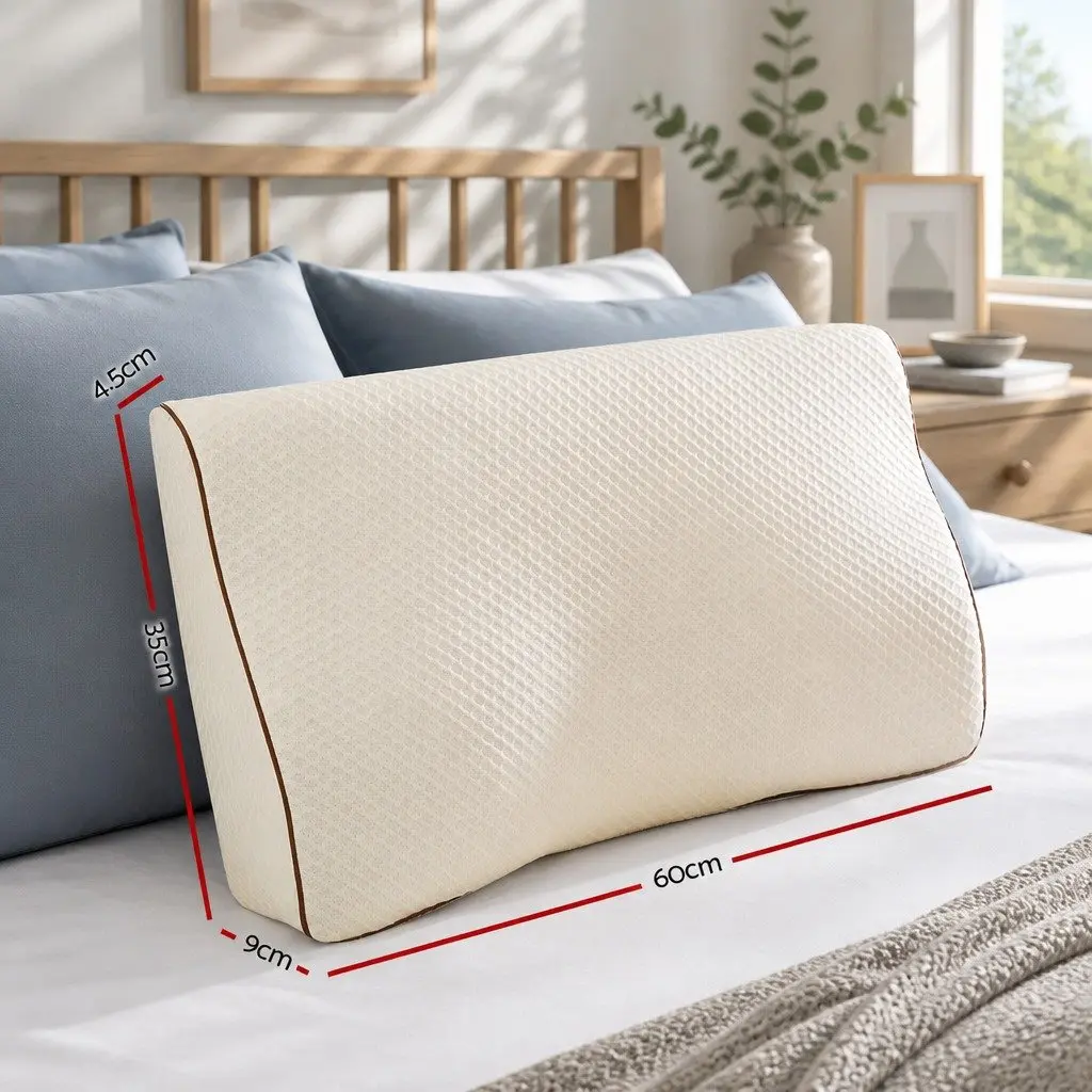 Memory Foam Pillow Ergonomic Butterfly Neck Cervical Support Dual Height