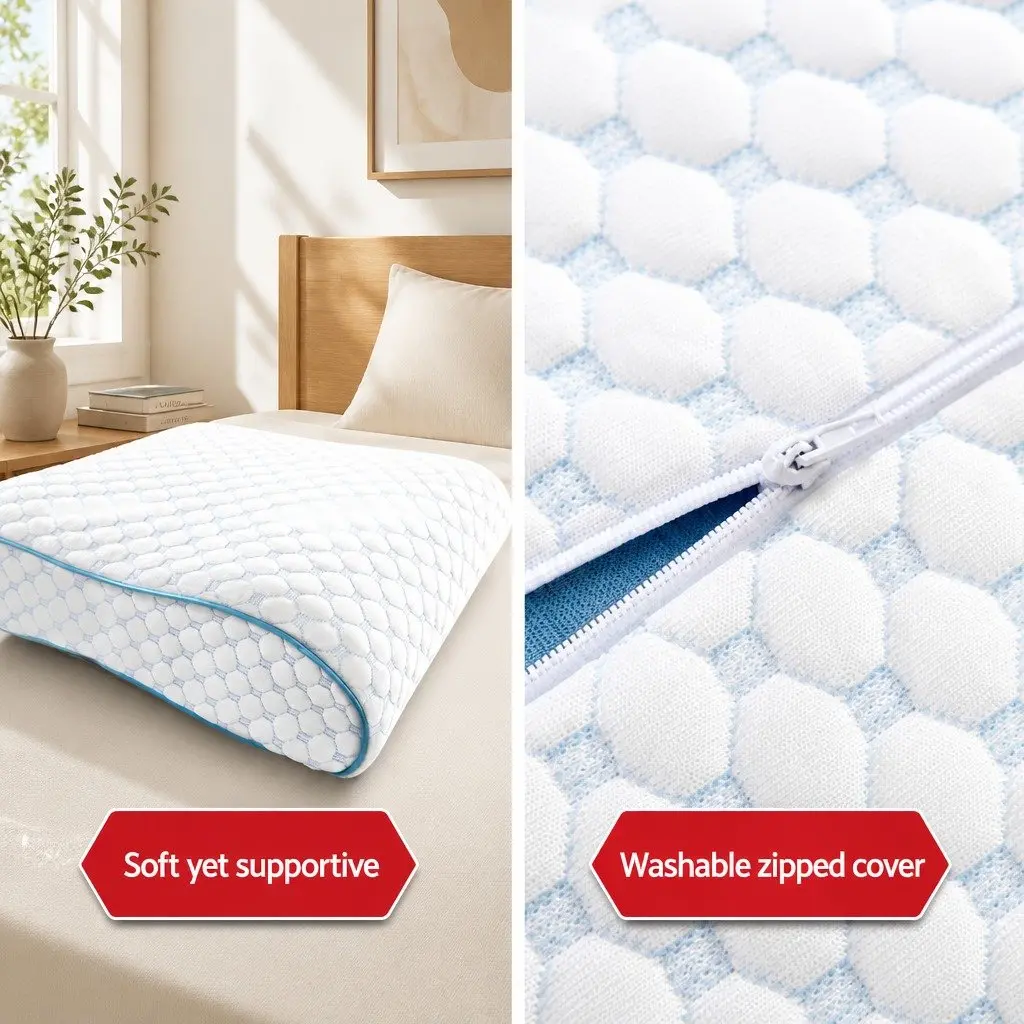 Memory Foam Contour Pillow with Cool Gel Cover