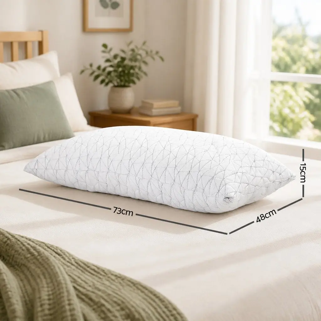 Memory Foam Pillow Gel-Infused Standard Size Twin Pack White